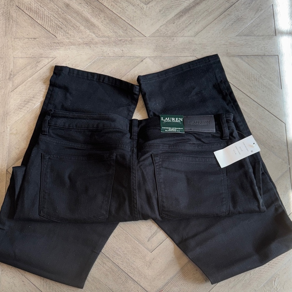 Ralph Lauren Women's Black Straight Leg Jeans